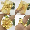 Brazaletes ANIID Brazalete Mujer Boda Dubai 24K Joyería de oro Diseñador nupcial Pulseras de flores para mujeres Joyería hawaiana de lujo