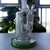 8.5 inch Deep spray recyclers water pipes dab rig bongs glass water hookah pipes bule green thick glass