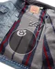 Stucci-Jacken, doppelseitiges Tragen, gemeinsames Relief, bedruckt, für Männer und Frauen im gleichen Stil, schwarze Acht-Jeansjacke, alte Frühlingsflut