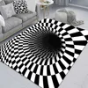 3D trap effect vortex illusion buffers hole geometric carpet white black and white bedroom door mat welcome mat carpets