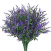 Fiori Decorativi 10 Fasci All'aperto Piante Di Lavanda Finte Mazzi Finti In Plastica Resistente Ai Raggi UV Per Il Portico Del Giardino Di Casa All'aperto