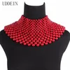 Kettingen UDDEIN Mode Indiase sieraden Handgemaakte kralen Verklaring kettingen voor vrouwen Kraag Bib Kralen Choker Maxi Ketting Trouwjurk