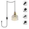 Pendant Lamps Industrial Light Glass Lampshade With Plug In Hanging Cord Dimmer Switch For Loft Bedroom Bulb Not Included