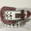 Fashion 2023 Designer Bb Simon Belt Rhinestone Studded Western Leather for Men Women Vintage Bling Waist Belts Pants Jeans