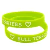 Armbanden OBH 50PCS Love Bull Terriers siliconen polsbandje rubberen armband cadeau