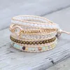 Bracelets New Crystal Vegan Bracelet Natural Stone 5 Strand Woven Bracelet For Gifts Bohemia