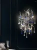 Lampada da parete Lampada da soggiorno in cristallo colorato Lampadina creativa Ramo d'argento El Comodino