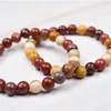 Strand NS0243 Piedra Natural con cuentas huevo Yellowstone pulsera personalidad Simple mujeres hombres diseño único cadena muñeca joyería