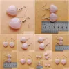 Dangle Chandelier Natural Rose Quartzs Beads Stone Earrings For Women Romantic Heart Shaped Pendant Hanging Earring Fashion Jewelr Dhwks