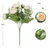 Fiori decorativi Peonia artificiale Bouquet da sposa Fiore Camelia fai da te Disposizione floreale Home Garden Decor Falso