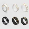 Anel de amor duplo g preto e branco dourado duplo design hollow g ring tendência moda masculino e feminino tocam