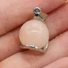 Collane con ciondolo Pietra naturale Quarzo rosa Occhio di tigre Fascino rotondo per la creazione di gioielli Accessori per orecchini collana fai-da-te Dimensioni 16x23mm