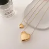 MARONEW Custom Non-Fläckfritt vattentäta smycken 18K guldpläterat stål Ormkedjelänk Big Heart Halsbandskrage