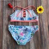 Damskie stroje kąpielowe dziewczyny dziewczyny kantarki bikini setki drukują 2 sztuki kostiury kąpielowe Dziewczyna Swimsut Kids Tankini Kąpielowe garnitury Swim garnitur dziewczyna biquini t230524