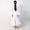무대 착용 도매 고품질 화이트 경쟁 발룸 및 소녀 축제 의류를위한 라틴 댄스 드레스