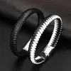 Bedelarmbanden mode sieraden handgemaakte weven lederen armband mannen vintage armbanden manchet magneet pulsera hombrecharm