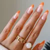 أظافر زائفة اللوز مسمار فرنسي خط ديكور ملحق على 24pcs manicure Artfalse قابل للفصل