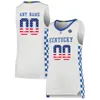 Personnalisé Kentucky Wildcats maillots hommes collège blanc bleu nous drapeau mode personnaliser université basket-ball porter taille adulte maillot cousu