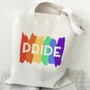 LGBT -tas Love is Loves Rainbow Printed Canvas Bag One Shoulder Backpack Student Leisure Handtas boodschappentas