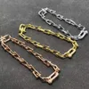 Bangle 925 silver goldplated European and American new horseshoe inlaid chain link bracelet couple fashion trend brand jewelry gift