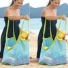 Bolsas de armazenamento infantil brinquedos de malha portátil de areia nadando grande praia para toalhas maquiagem cosmética feminina