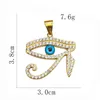 Pendentif Colliers En Acier Inoxydable Creux Bleu Oeil D'horus Laid Zircon Egypte Collier Femme Homme Chanceux Collier Amulette Bijoux Cadeau