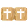 Tafellampen 2x 3D LED LAMP Night Light USB Desk Christianity Crucifix Crafts For Gift Home Decoration Wooden Cross