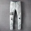 Casualowe w stylu streetwear czarne dopasowane jeansy męskie jesień Masculina list dżinsy spodnie Trendy klub taneczny Skinny S Toursers modne spodnie