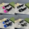 2023 High -end dames vierkant teen hoge hakken sandalen mode satijn echte zijden lederen bodem kristal diamanten schoenen catwalk show feestje trouwjurk sh49u#