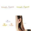 Stud Earrings Oval Solar Color Elegant Fashion Women Jewelry Girl Gifts Drop Delivery Dhgarden Dhtf9