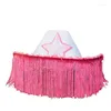 Cappelli a tesa larga Carnevale di Halloween Cappello da cowboy con nappe rosa Stella a cinque punte Western colorato