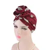 Indian Turban Women African Print Flower Chemo Cap Muslim Hijab Headscarf Wrap Beanies Bonnet Hair Loss Head Cover Wrap Headwear