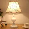 Table Lamps Fabric Lamp Nordic Modern Bedroom Bedside Light Chrome-plated Glass Decoration LED Bulb Luminaires