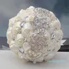 Luxo lindo buquê de noiva de casamento elegante pérola na noiva Bridesmaid Wedding Bouquet Crystal Sparkle personalizado