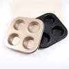 Baking Moulds Non-stick Carbon Steel Mold 4/6 Cups Muffin Cupcake Pudding Cake Muffins Bread Grinder Pan