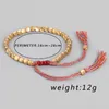 Strand ABL166 (1) Gold Cooper Beads Bears Braided Tassel Bracelet Bracelet ручной шнур хиппи