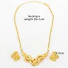 Necklace Earrings Set Bohemian Gold Color Jewelry For Women Brazilian Dubai Design Pendant Lady Round 2Pcs Luxury