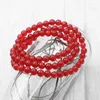 Charm Bracelets Multilayer 6mm Round Beads Strand Bracelet Natural Stone Jades Red Crystal Elastic Rope Bangle Gift Jewelry 21" A976