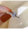 Ringe ELSIEUNEE 100% 925 Sterling Smaragd Cut Simulierte Moissanit Diamant Ehering Mode Edlen Schmuck Geschenk Für Frauen Großhandel