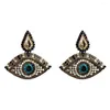 Stud -oorbellen blauwe oogvorm voor vrouwen Fashion Boho Persoonlijkheid Rhinestone Oorbellen Femme Trendy Handmade Ear Sieraden