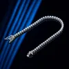 Bransoletki Smyoue 2 mm All Moissanite Tennis Bransoletka dla mężczyzn Kobiet Party Symulowany diamentowy łańcuch 925 Srebrna biżuteria Hurtowa biżuteria