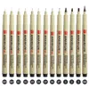 Marcadores 1 3 PCs Pigmment Liner Micron Pen Neelde Desenho Manga Brush Art Art Impermeável Fininer Sketching Stationery 230523