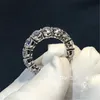 Eternity Promise Ring Anelli in argento sterling 925 Bijou Round 4mm AAAAA Cz Anelli di fidanzamento per fedi nuziali per donna uomo Gioielli regalo