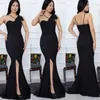 Party Dresses Elegant Long Mermaid One Shoulder Evening Black Floor Length Open Back Abendkleider Formal Dress For Women