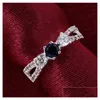 Drie stenen ringen dames sterling sier vergulde blauwe ronde zirkon ring gssr399 mode 925 bord drop levering sieraden dhmfl