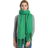 Halsdukar mohair kashmir kvinnor solid halsduk vinter varm sjal wrap bandana lång tofs kvinnlig foulard tjock filt