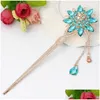 Hairpins Gift Hairpin Classic Retro Tassel Tassel Tassel Rock Drill Decoration Caséte de cocar FZ014 Ordem de 20 peças MUITO DROP D DHNYR