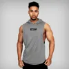 MENS TANK TOPS Märke Gym KLÄDER BODYBUILDING HOODED TOPA BOMULLE STEVELÄS VÄST Sweatshirt Fitness Workout Sportswear Male 230524