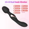 Vibrators 10 speed powerful vibrator magic dual motor stick body massager female G-spot adult toy 230524