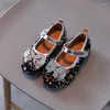 Flat Shoes Spring Girls Sequined Bow Leather Children Princess Soft Sole Student Autumn Kids Single G562